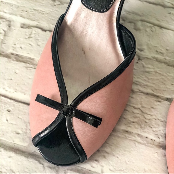 Pink & Black Peep Toe Heels - Picture 5 of 7